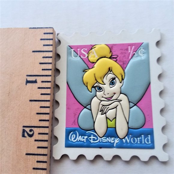 Magnet Tinker Bell Walt Disney World Parks Postal Stamp Theme Gift Souvenir VTG - Picture 3 of 3